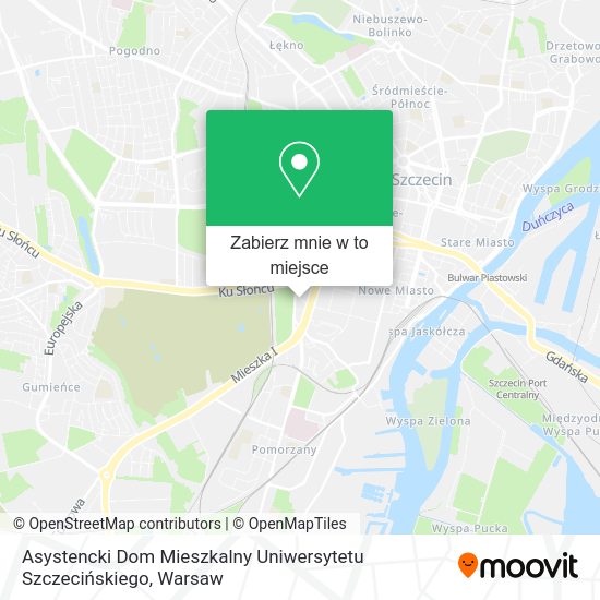 Mapa Asystencki Dom Mieszkalny Uniwersytetu Szczecińskiego