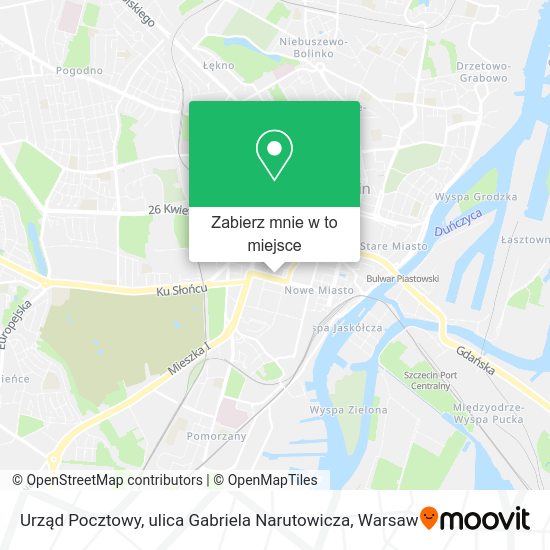 Mapa Urząd Pocztowy, ulica Gabriela Narutowicza