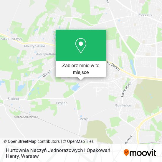 Mapa Hurtownia Naczyń Jednorazowych i Opakowań Henry