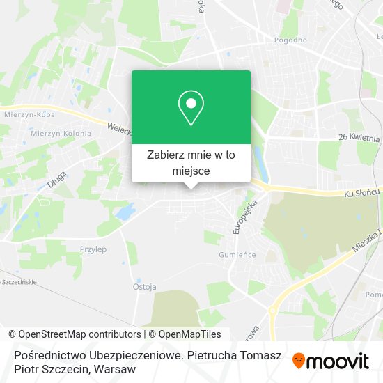 Mapa Pośrednictwo Ubezpieczeniowe. Pietrucha Tomasz Piotr Szczecin