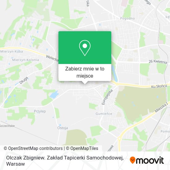 Mapa Olczak Zbigniew. Zakład Tapicerki Samochodowej