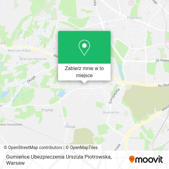 Mapa Gumieńce Ubezpieczenia Urszula Piotrowska