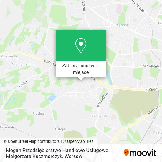 Mapa Megan Przedsiębiorstwo Handlowo Usługowe Małgorzata Kaczmarczyk