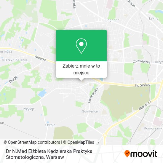 Mapa Dr N.Med Elżbieta Kędzierska Praktyka Stomatologiczna