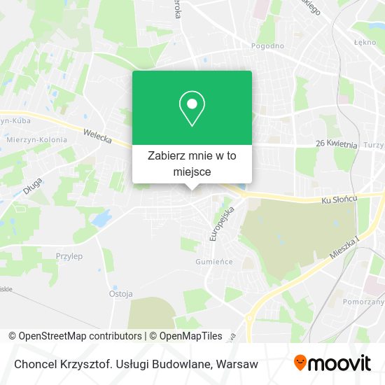 Mapa Choncel Krzysztof. Usługi Budowlane