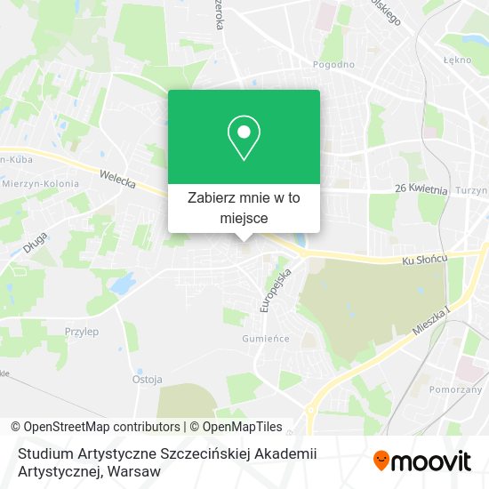 Mapa Studium Artystyczne Szczecińskiej Akademii Artystycznej