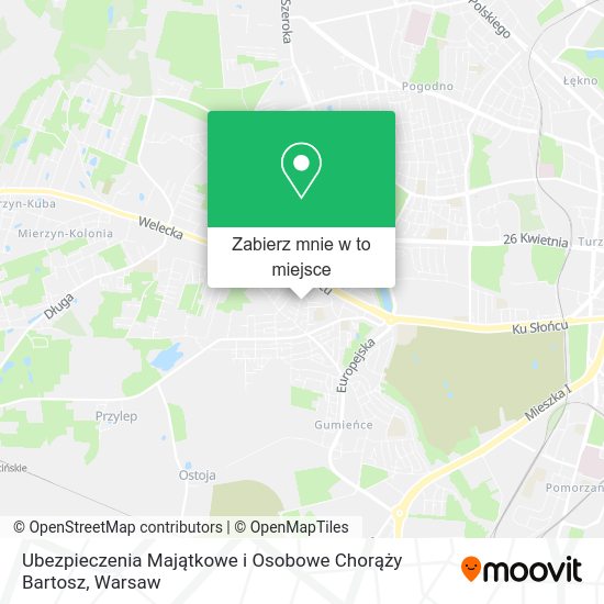 Mapa Ubezpieczenia Majątkowe i Osobowe Chorąży Bartosz