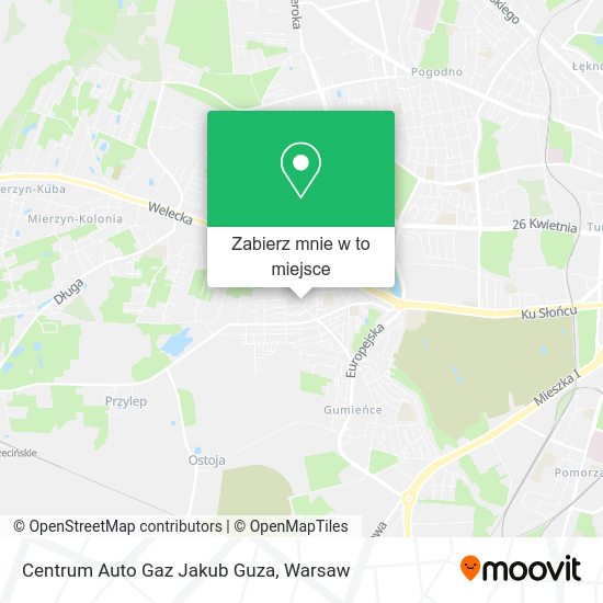 Mapa Centrum Auto Gaz Jakub Guza