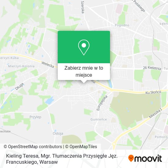 Mapa Kieling Teresa, Mgr. Tłumaczenia Przysięgłe Jęz. Francuskiego