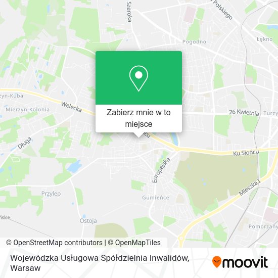 Mapa Wojewódzka Usługowa Spółdzielnia Inwalidów