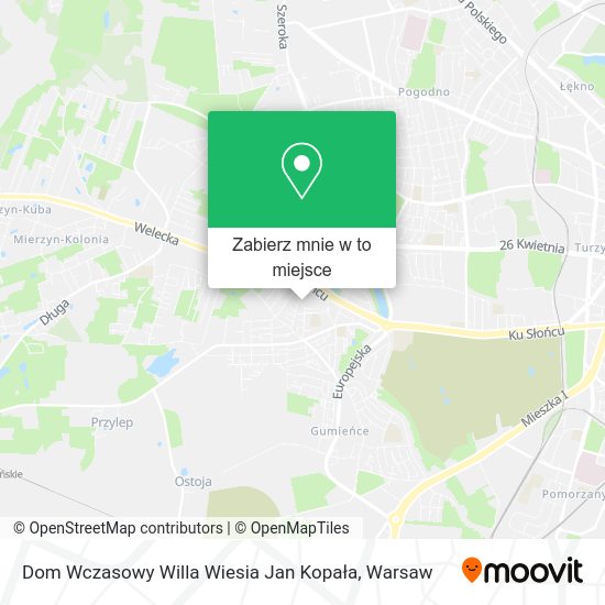 Mapa Dom Wczasowy Willa Wiesia Jan Kopała