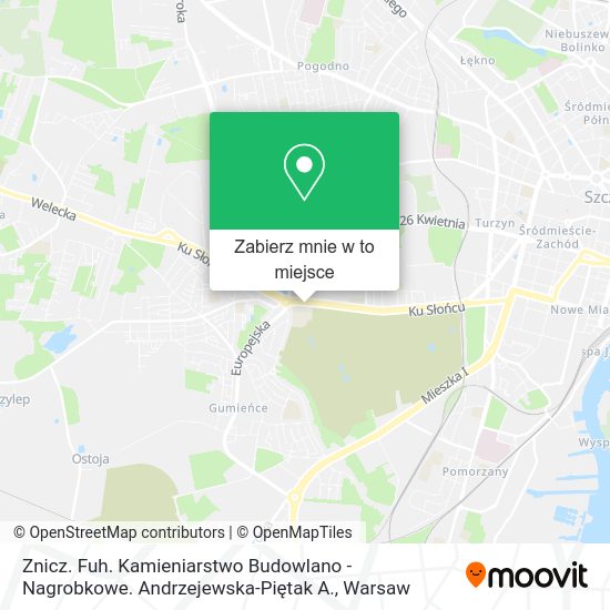 Mapa Znicz. Fuh. Kamieniarstwo Budowlano - Nagrobkowe. Andrzejewska-Piętak A.