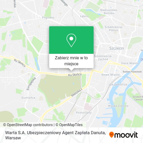 Mapa Warta S.A. Ubezpieczeniowy Agent Zapłata Danuta