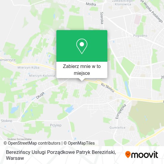 Mapa Berezińscy Usługi Porządkowe Patryk Bereziński