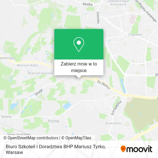 Mapa Biuro Szkoleń i Doradztwa BHP Mariusz Tyrko