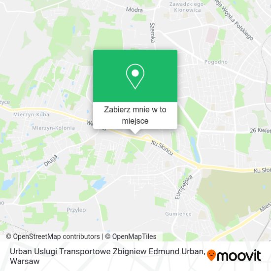 Mapa Urban Uslugi Transportowe Zbigniew Edmund Urban