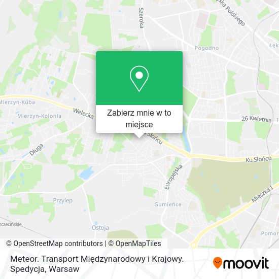 Mapa Meteor. Transport Międzynarodowy i Krajowy. Spedycja