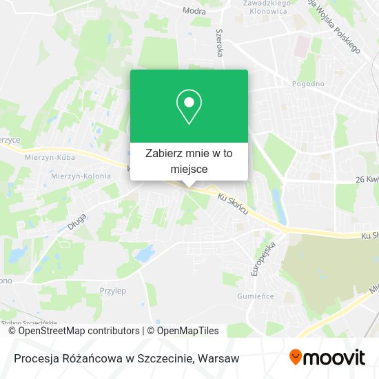 Mapa Procesja Różańcowa w Szczecinie