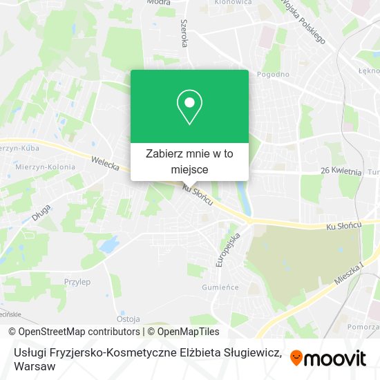 Mapa Usługi Fryzjersko-Kosmetyczne Elżbieta Sługiewicz