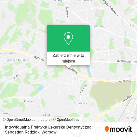 Mapa Indywidualna Praktyka Lekarska Dentystyczna Sebastian Radziak