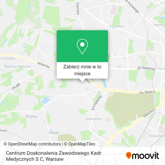 Mapa Centrum Doskonalenia Zawodowego Kadr Medycznych S C