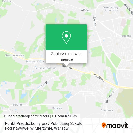 Mapa Punkt Przedszkolny przy Publicznej Szkole Podstawowej w Mierzynie