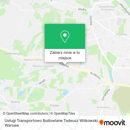 Mapa Usługi Transportowo Budowlane Tadeusz Witkowski