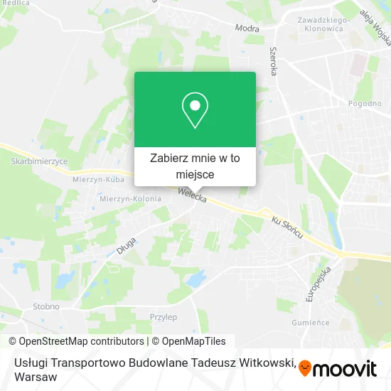 Mapa Usługi Transportowo Budowlane Tadeusz Witkowski