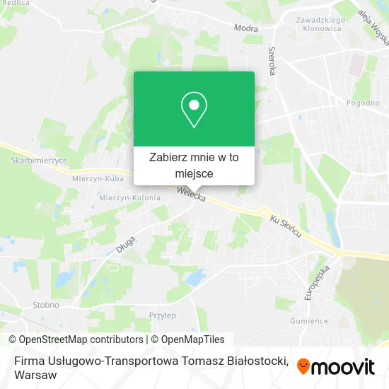 Mapa Firma Usługowo-Transportowa Tomasz Białostocki