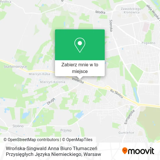 Mapa Wrońska-Singwald Anna Biuro Tłumaczeń Przysięgłych Języka Niemieckiego