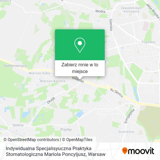 Mapa Indywidualna Specjalisyuczna Praktyka Stomatologiczna Mariola Poncyljusz