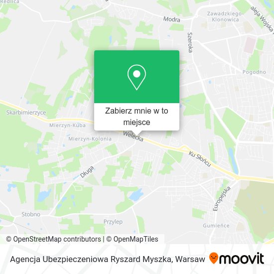 Mapa Agencja Ubezpieczeniowa Ryszard Myszka