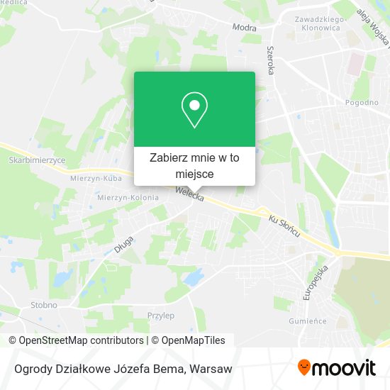 Mapa Ogrody Działkowe Józefa Bema