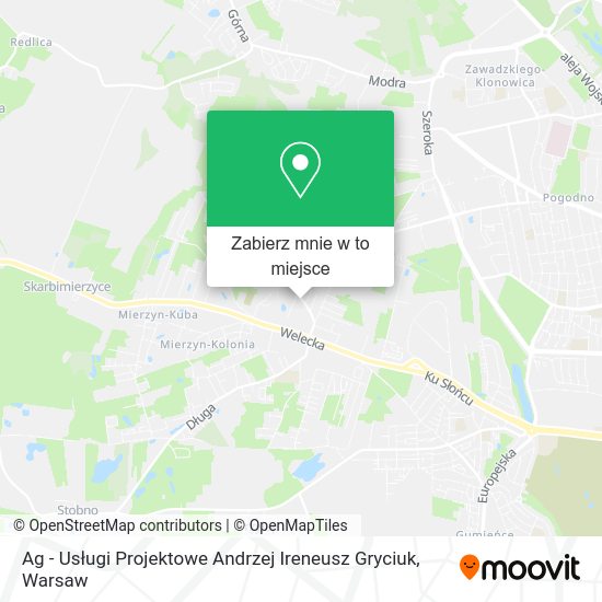 Mapa Ag - Usługi Projektowe Andrzej Ireneusz Gryciuk