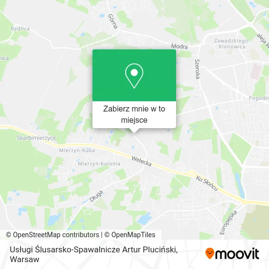 Mapa Usługi Ślusarsko-Spawalnicze Artur Pluciński