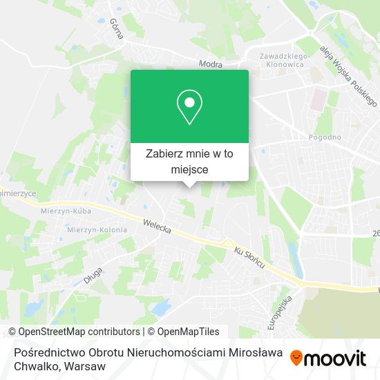 Mapa Pośrednictwo Obrotu Nieruchomościami Mirosława Chwalko