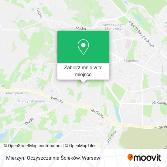 Mapa Mierzyn. Oczyszczalnia Ścieków