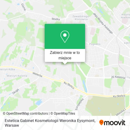 Mapa Estetica Gabinet Kosmetologii Weronika Eysymont