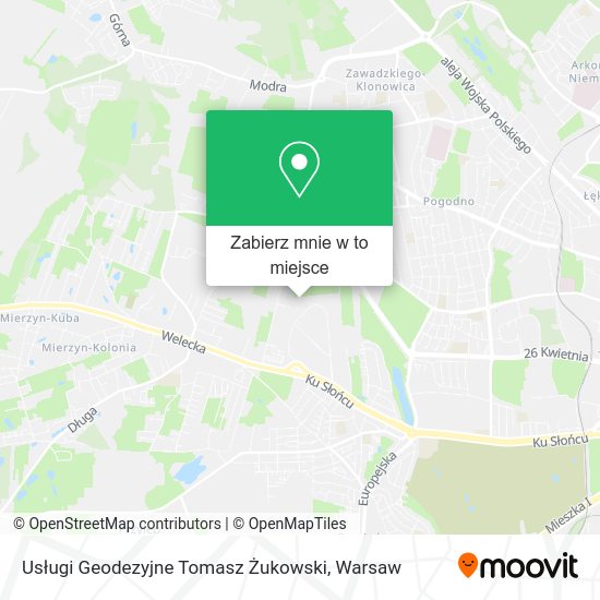 Mapa Usługi Geodezyjne Tomasz Żukowski