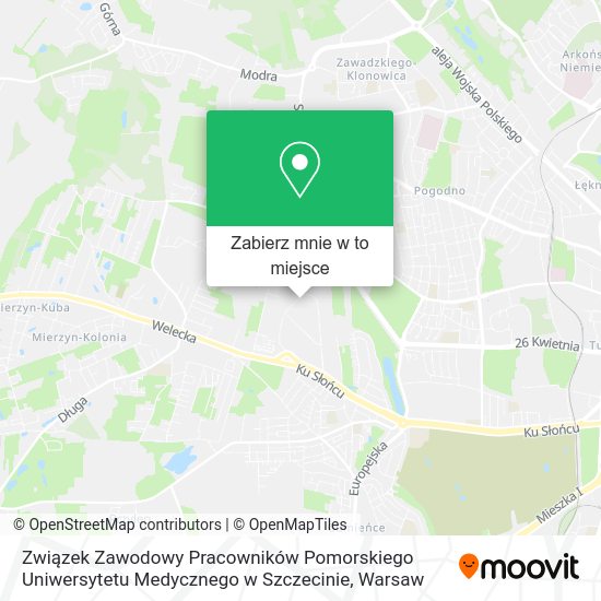 Mapa Związek Zawodowy Pracowników Pomorskiego Uniwersytetu Medycznego w Szczecinie