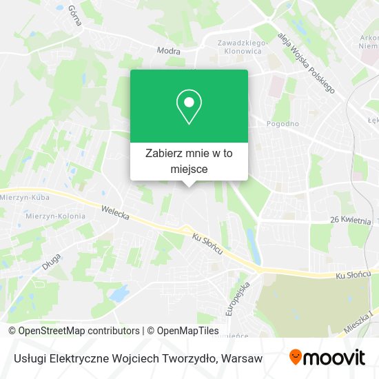 Mapa Usługi Elektryczne Wojciech Tworzydło