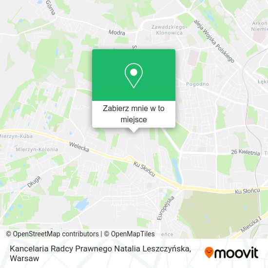 Mapa Kancelaria Radcy Prawnego Natalia Leszczyńska