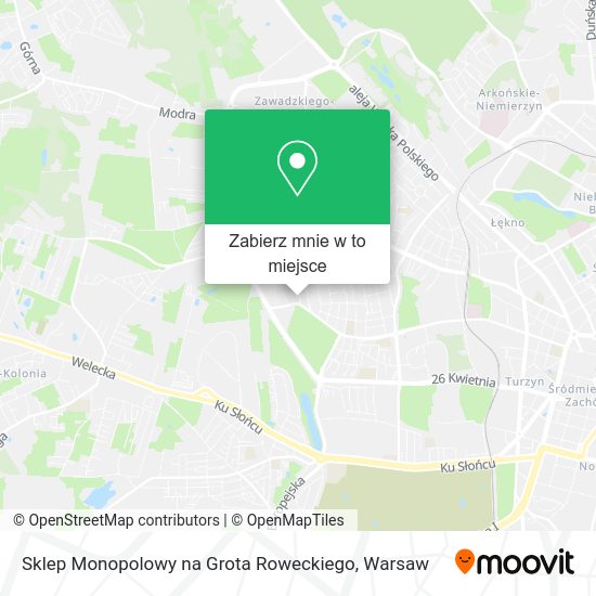 Mapa Sklep Monopolowy na Grota Roweckiego