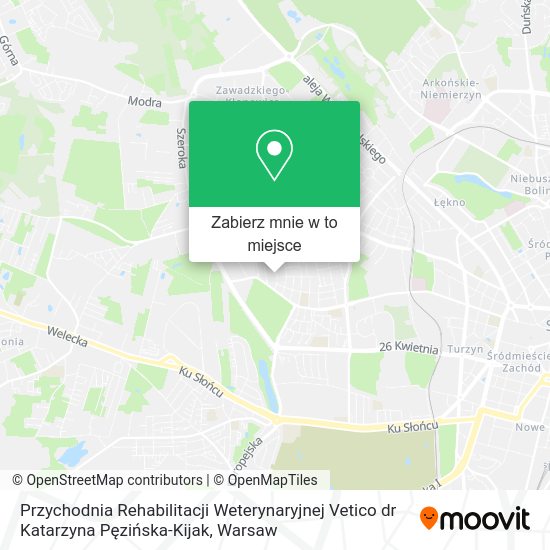 Mapa Przychodnia Rehabilitacji Weterynaryjnej Vetico dr Katarzyna Pęzińska-Kijak