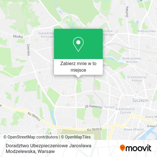 Mapa Doradztwo Ubezpieczeniowe Jarosława Modzelewska