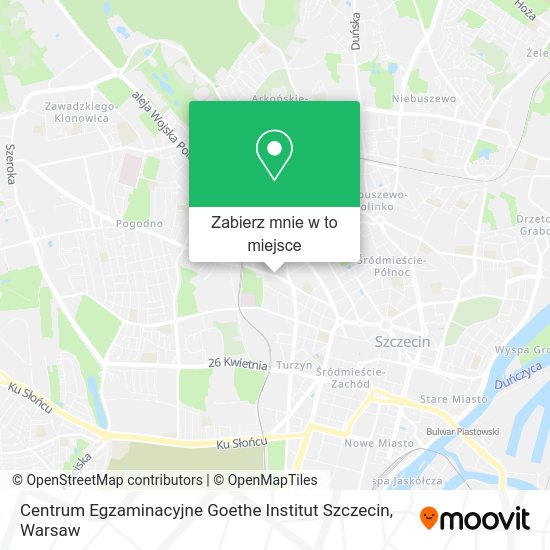 Mapa Centrum Egzaminacyjne Goethe Institut Szczecin