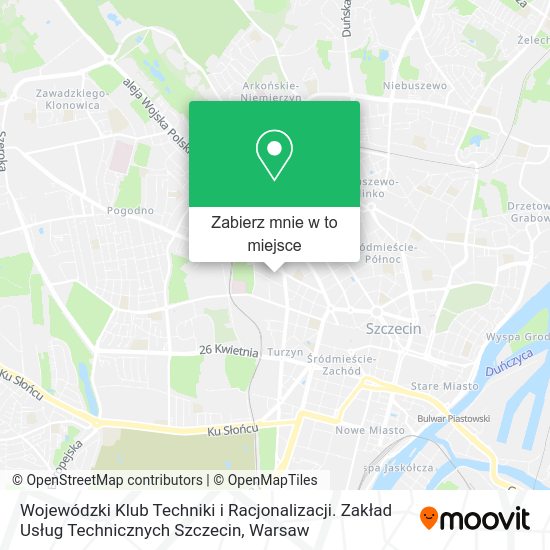 Mapa Wojewódzki Klub Techniki i Racjonalizacji. Zakład Usług Technicznych Szczecin