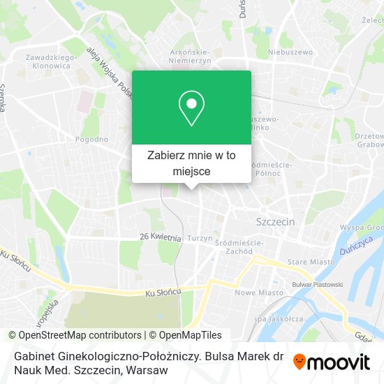 Mapa Gabinet Ginekologiczno-Położniczy. Bulsa Marek dr Nauk Med. Szczecin