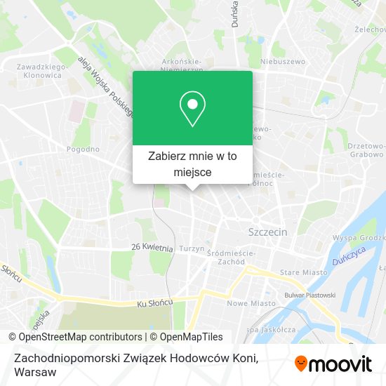 Mapa Zachodniopomorski Związek Hodowców Koni