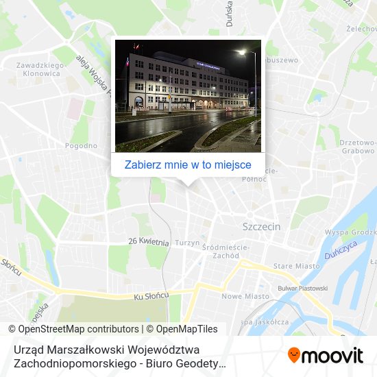 Mapa Urząd Marszałkowski Województwa Zachodniopomorskiego - Biuro Geodety Województwa Szczecin